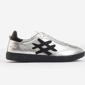 Resim Dericlub Kadın Günlük Bağcıklı Spor Ayakkabı Gerçek Deri MARİNE GÜMÜŞ/SİYAH 