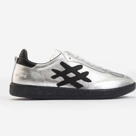 Resim Dericlub Kadın Günlük Bağcıklı Spor Ayakkabı Gerçek Deri MARİNE GÜMÜŞ/SİYAH 