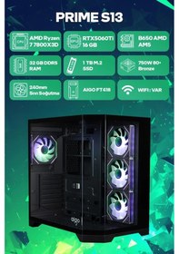 Resim Game Garaj Prime-S13 R7-7800X3D 32 GB 1 SSD RTX5060Ti Free Dos Oyuncu OEM Paket 