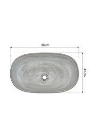 Resim Artvit El Yapımı Tezgah Üstü Lavabo - L2000055 Gri 