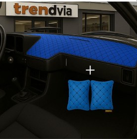 Resim Tofaş Şahin Doğan Kartal Alçak Ön Göğüs Mavi-siyah Torpido Kılıfı / Mavi-siyah Boyun Yastığı 