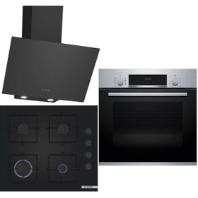 Resim Bosch Siyah 3 Lü Ankastre Set 330 ( HBF534ES3T - POP6C6P30O - DWK64PJ60T ) 