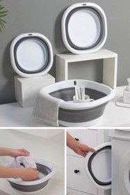 Resim Turnberry 3'lü Katlanır Leğen Seti - Farklı Boy Yer Tutmaz Fonksiyonel Kova ( 2.7 Litre, 5 Litre, 10 Litre ) 
