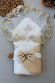 Resim Gold Pr Bebek Kundağı, Unisex Bebek Dış Kundak Battaniyesi, Hastane Çıkışı Kundak Battaniye 
