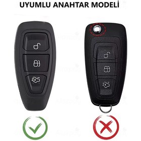 Resim Ford Focus Fiesta Mondeo Kuga C Max B Max Gold Kenar Tpu Anahtar Kılıfı Siyah 