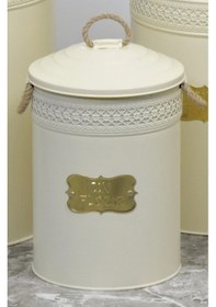 Resim Metal 5 Litre Un Bakliyat Kovası Krem Çok Renkli 
