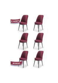 Resim Canisa Concept Canisa Dexa Serisi 1.sınıf Yemek Ve Mutfak Sandalyesi , 6 Adet , Bordo , Ayaklar Siyah Sandalye Bordo Ayaklar Siyah 