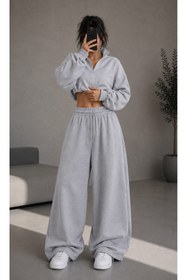 Resim BSBSPOR Yazlık Büyük Beden Baggy Lastikli Ayarlanabilir Geniş Paça Bol Rahat Tesettür Süper Model Esofman Altı 