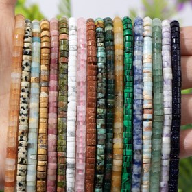 Resim 2*4mm Doğal Taş Aralayıcı Boncuk Serisi, Gül Kuvars Beyaz Topaz Mavi Akik Pembe Dongling Aralayıcı Boncuklar, Yaklaşık 152 Adet DIY Takı Aksesuarları, 2×4mm Parlak ve Canlı Doğal Taş Koleksiyonu - Benzersiz Bileklik ve Kolye Tasarımlar için Gül Kuvars Sentetik Taşlar 