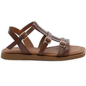 Resim Greyder 59251 Taba Hakiki Deri Kadın Sandalet-912 Taba 