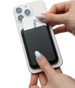 Resim MagSafe Özellikli Siyah Standlı Manyetik Kartlık Cüzdan 
