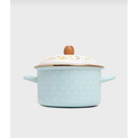 Resim Emaye 3 Litre Emaye Tencere Yoğurt Bakraç Saklama Tenceresi 