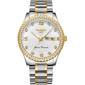 Resim 2xudc Beyaz Haiqin Orijinal Lüks Altın Pırlanta Kuvars Izle Erkekler Için Paslanmaz Çelik Izle Su Geçirmez Relojes Hombre Özel Logo Kol Saati (Yurt Dışından) 