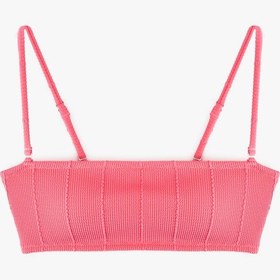 Resim Koton Dokulu Straplez Bikini Üstü Fuşya 5sak10229mm Fuşya 