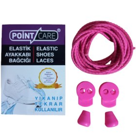 Resim Point Care Pembe Akıllı Kilitli Elastik Ayakkabı Bağcık 100 Cm 