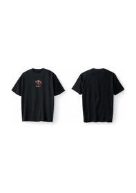 Resim Bumeta Mooey Christmas Boğa Desenli Oversize Unisex Tişört T-shirt Siyah 