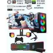 Resim Ramtech Strike Ryzen 7 5700X RTX4060 32GB Ram 512GB M2 24'' 165HZ Pivot Masaüstü Oyuncu Bilgisayarı 