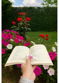 Resim Kitap Ayracı - Sayfa Tutucu - Tek El Kitap Okuma Aparatı Beyaz Kedi 