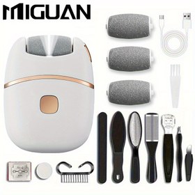 Resim 3 Yedek Taşlama Başlığı, 10 Parça Pedikür Seti, 2 Hızlı Ayak Törpüsü - 400mAh Lityum Pil, LED Yardımcı Işıklar, Seyahat için Kompakt ve Taşınabilir Elektrikli Ayak Törpüsü - Babalar Günü & Anneler Günü İçin En İyi Hediye 