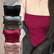 Resim 4 adet Kadın Seksi Straplez Kolsuz - Zarif İnce Askılar ve Arka Tasarım, Dahili Sütyen Pedleri, Beyaz/Siyah/Gri/Kırmızı Renklerde Yaz Katlama Üstleri, Düz Renk, Zarif Stil, Pürüzsüz Dokuma, Günlük Giyim İçin Mükemmel, Çok Yönlü Kolsuz Üstler | Şık Kolsuz Tasarım | Dahili Sütyen Pedleri 