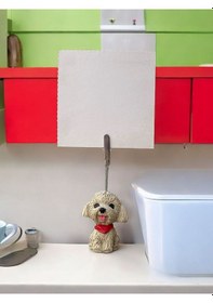 Resim Kırmızı Fularlı Kawaii Sevimli Köpek Fotoğraf Not Tutucu Kırmızı 