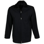 Resim Erkek Çift Yaka Yakası Kürklü Siyah Kaşe Kaban Rar01271 Siyah 