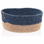 Resim The Mia Jüt Oval Sepet Bambu Lacivert SPT0032 24x15x12cm 