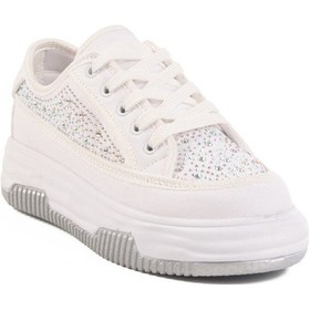 Resim Aspor Beyaz Taşlı Bağcıklı Kadın Spor Ayakkabı Çok Renkli 