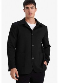 Resim Defacto Regular Fit Polo Yaka Blazer Ceket G3832ax25wnbk27 Siyah-bk27 