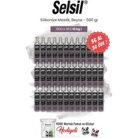 Resim Selsil 500 Gr, 36 Al 30 Öde Silikonize Mastik, Beyaz Ve Rosie Pamuk 