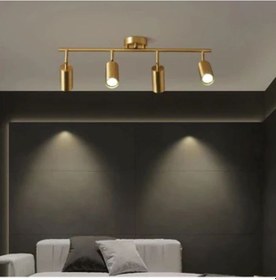 Resim Riolight Modern1 Matt Altın1 Kaplama1 4xgu10 Duylu 3000k Hareketli Başlık Spot Ampül Dahildir Altın - Eskitme 