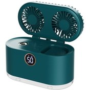 Resim 2024 Yeni Yaratıcı Akıllı Dijital Ekran Çift Bıçaklı Sprey Fan Usb Taşınabilir Ev Masaüstü Nem Ölçer 8013 Yeşil 