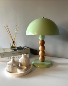 Resim Bamyum Mint Mantar Masa Lambası Dekoratif Abajur Çocuk Odası Başucu Lambası Okuma Lambası 