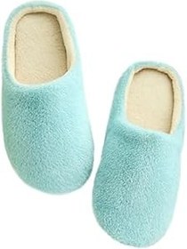 Resim BESTYASH 2adet Erkekler Için Rahat Kış Terlikleri Yumuşak Pamuklu İç Mekan Kaydırmaz Ev Terlikleri Boy Mavi 