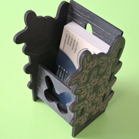 Resim ERDİZDEN Kartvizitleriniz İçin Doğal ve Zarif Çözüm Desenli 3 mm MDF Kartvizitlik-Ceviz 