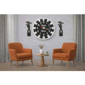 Resim Salon Ve Odalar İçin Tasarlanmış Duvar Saati 40 Cm Çiçekler 30 Cm Kişiye Özel No 10016 Çok Renkli 