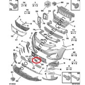 Resim Peugeot 3008 (2016-2020) Ön Tampon Plaka Mesnedi (Orijinal) 