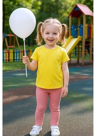 Resim Hçm Kız Bebek Tayt Düz Renk Likralı Kumaş Esnek Pudra 