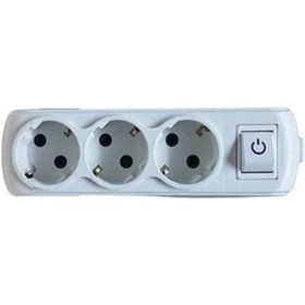 Resim Vega 3'lü Topraklı Şalterli Anahtarlı Grup Priz 1 Adet 