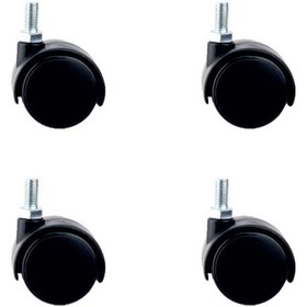 Resim Küçük Plastik Vidalı Teker - 40 Mm Hks102 - 4 Adet 