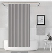 Resim Gri Düz Banyo Perdesi 180x200cm duş perdesi Modern Düz Gri Açık Gri 