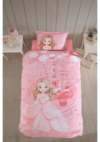 Resim Clasy Ranforce Nevresim Takımı Tek Kişilik Sweet Princess V1 Pudra 