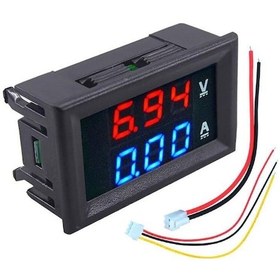 Resim Dijital Dual Voltmetre Ampermetre Volt Akım Ölçer Dc 0 100V 10A 