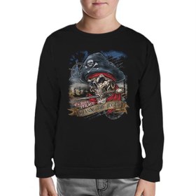 Resim Kurukafa - Korsan Siyah Çocuk Sweatshirt 