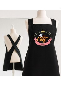 Resim Bk Gift Kişiye Özel İsimli Çapraz Askılı Siyah Mutfak Önlüğü - 14, Aşçı Önlüğü, Şef Önlüğü, Anneye Hediye Kobitmeyencom35910 Bk Gift Renkli 
