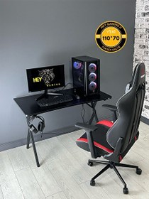 Resim Hey Modüler Mobilya Heygaming2 Profesyonel Oyuncu Masası Siyah 110 CM 