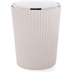 Resim Nely Krom Kaplama Banyo Çöp Kovası - Bej - 6 Lt Çok Renkli 