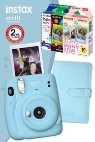 Resim Fujifilm Instax Mini 11 Mavi Fotoğraf Makinesi Ve 10x3 Özel Filmli Hediye Seti 