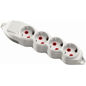 Resim Mono Orion 4'lü Topraklı Grup Priz Klemensli Beyaz 