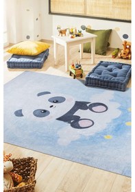 Resim Bianca Vl Eco Dijital Baskı Makinada Yıkanabilir Kaymaz Taban Dekoratif Çocuk Odası Halısı 2776 Mavi 